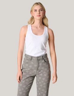 Strass Tanktop Wit
