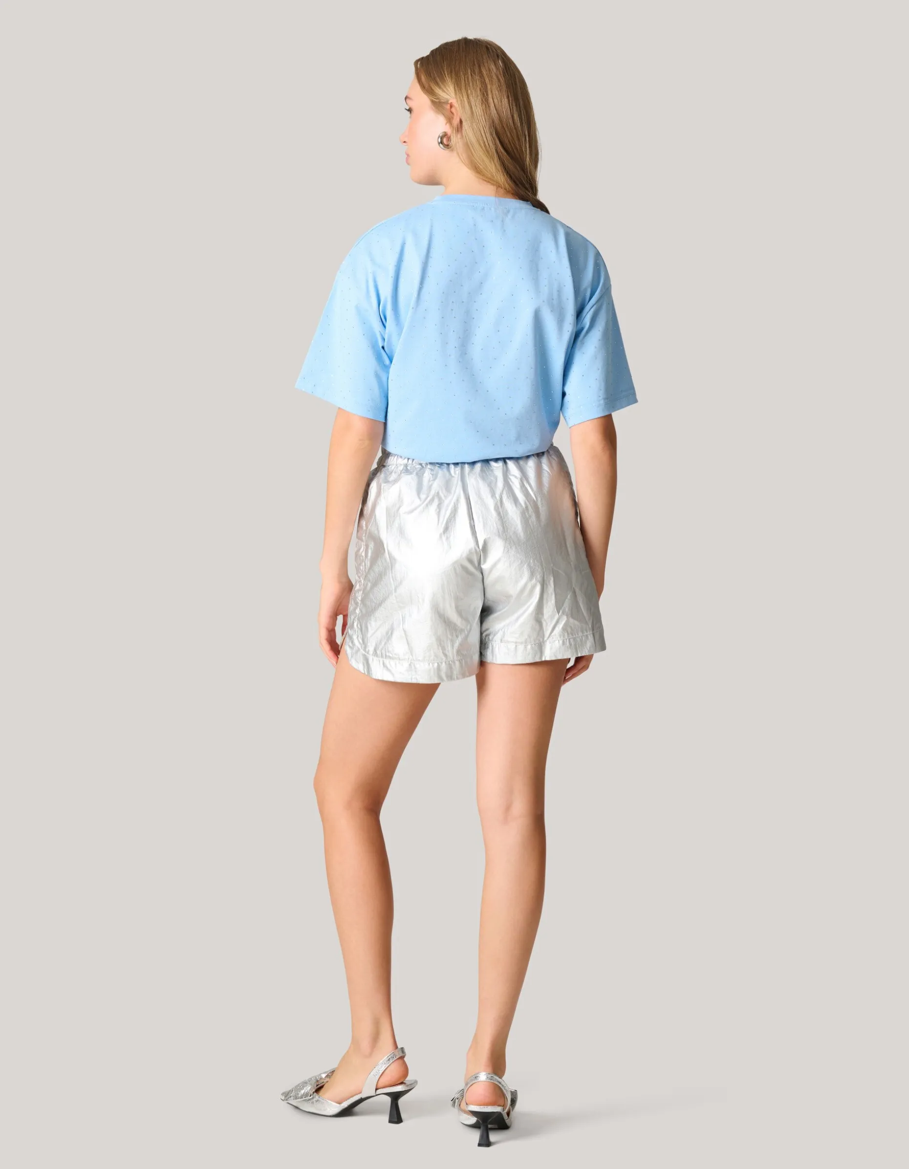 Strass T-shirt Lichtblauw