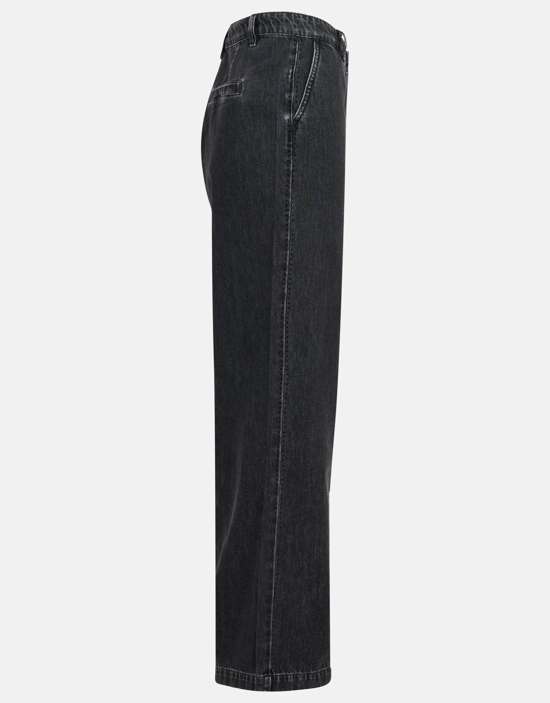 Strass Wide Leg Jeans Donkergrijs L32 By Mieke