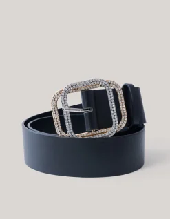 Strassed Waist Riem Zwart