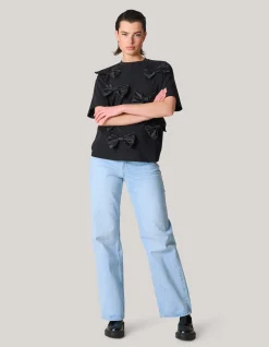 Strik T-shirt Zwart