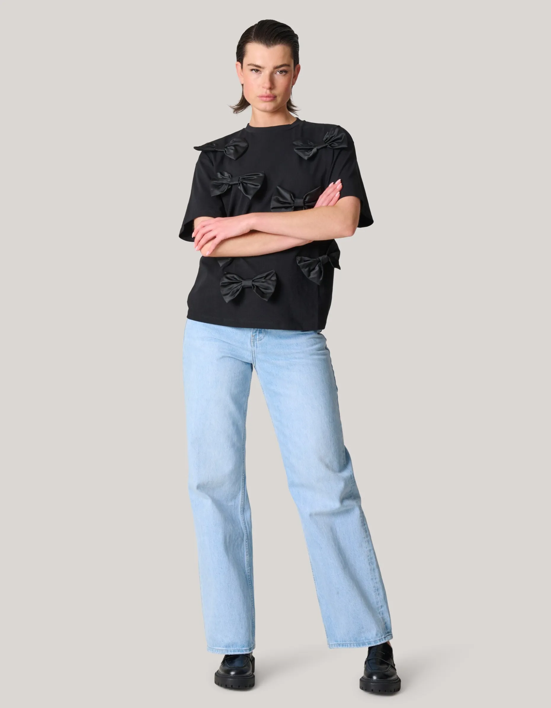 Strik T-shirt Zwart