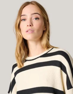 Stripe Trui Gebrokenwit