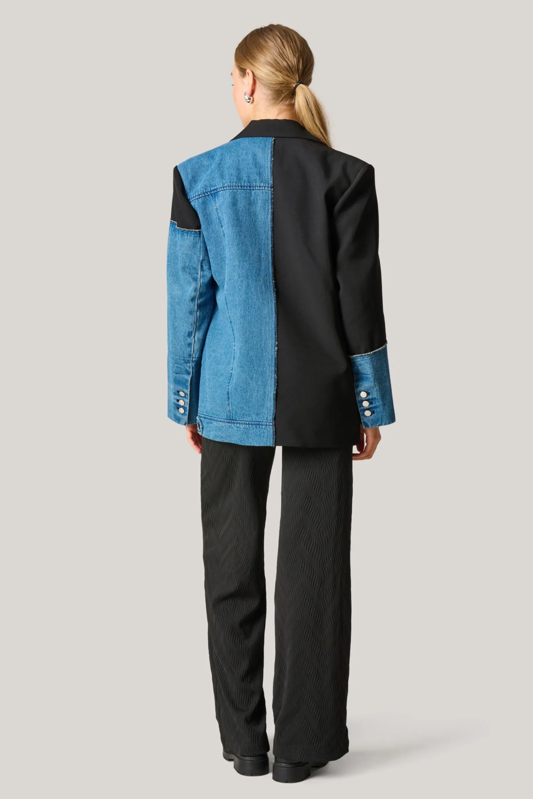 Structure Swirl Broek Zwart