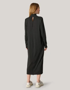 Structure Swirl Jurk Zwart
