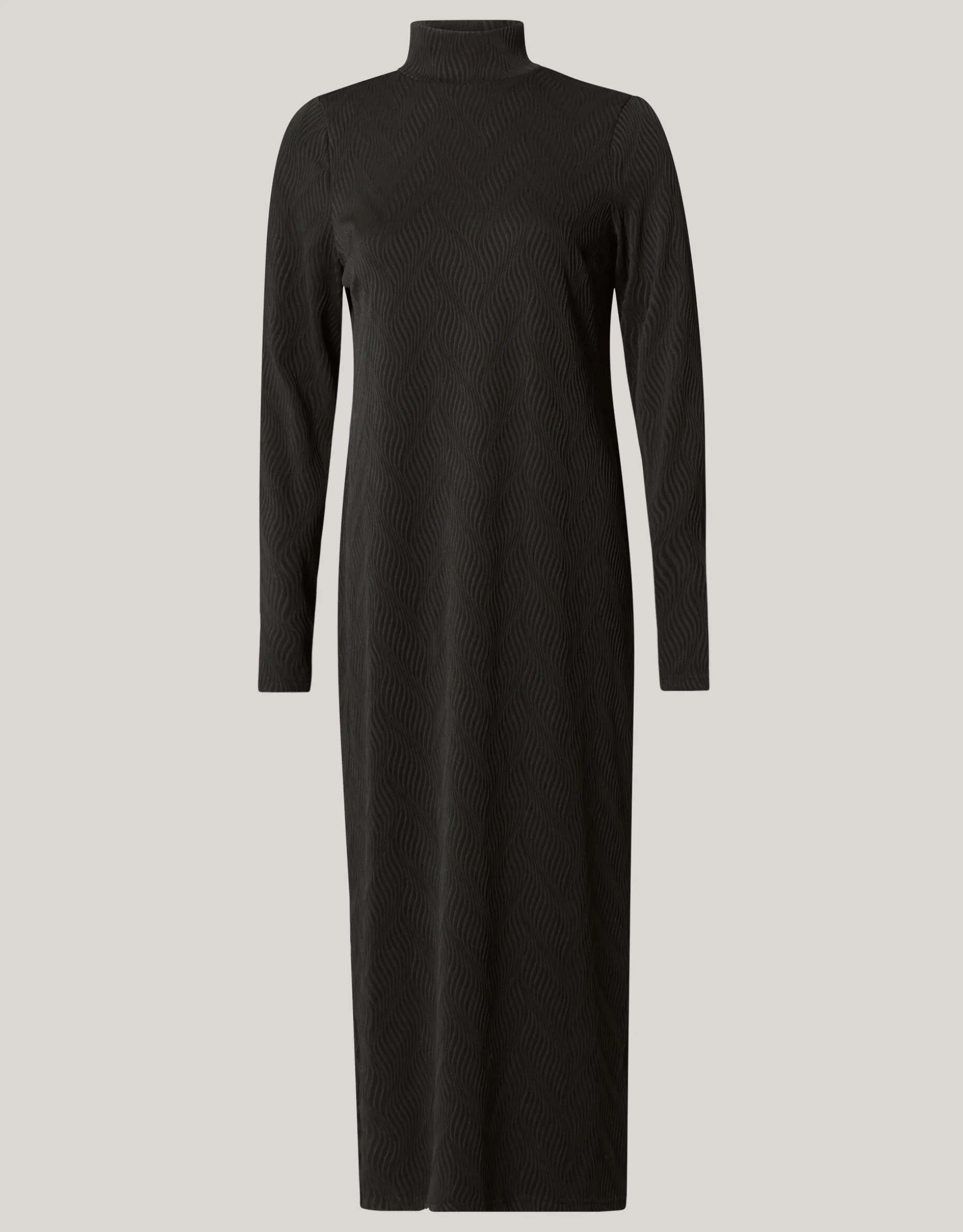 Structure Swirl Jurk Zwart