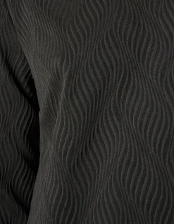 Structure Swirl Jurk Zwart