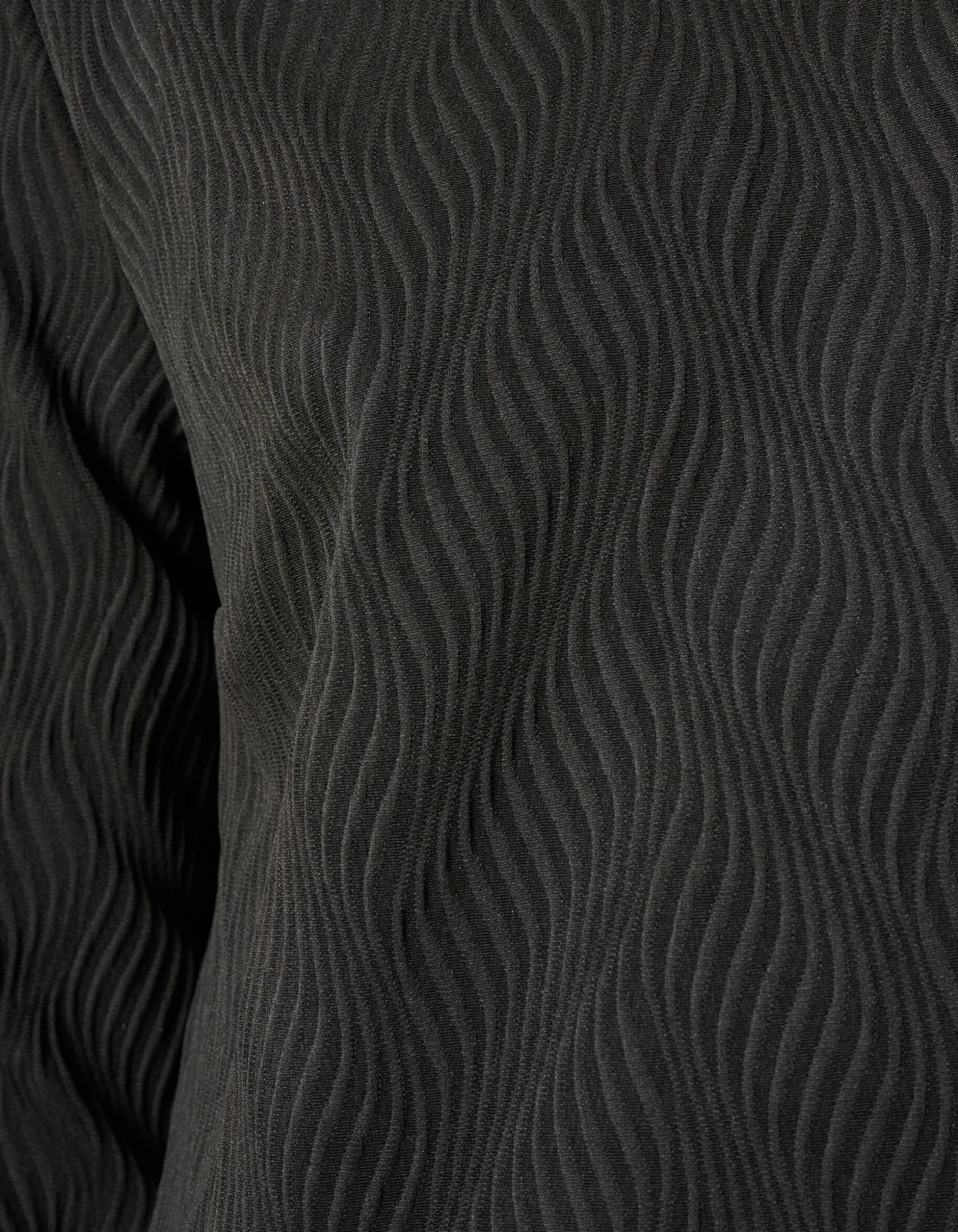 Structure Swirl Jurk Zwart