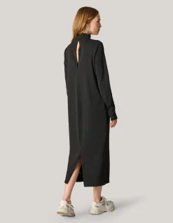 Structure Swirl Jurk Zwart