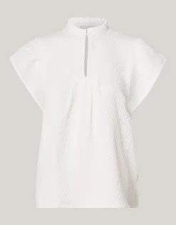 Structuur Ruffle Top Wit
