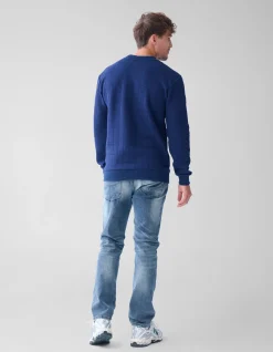 Structuur Sweater Donkerblauw