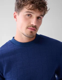 Structuur Sweater Donkerblauw