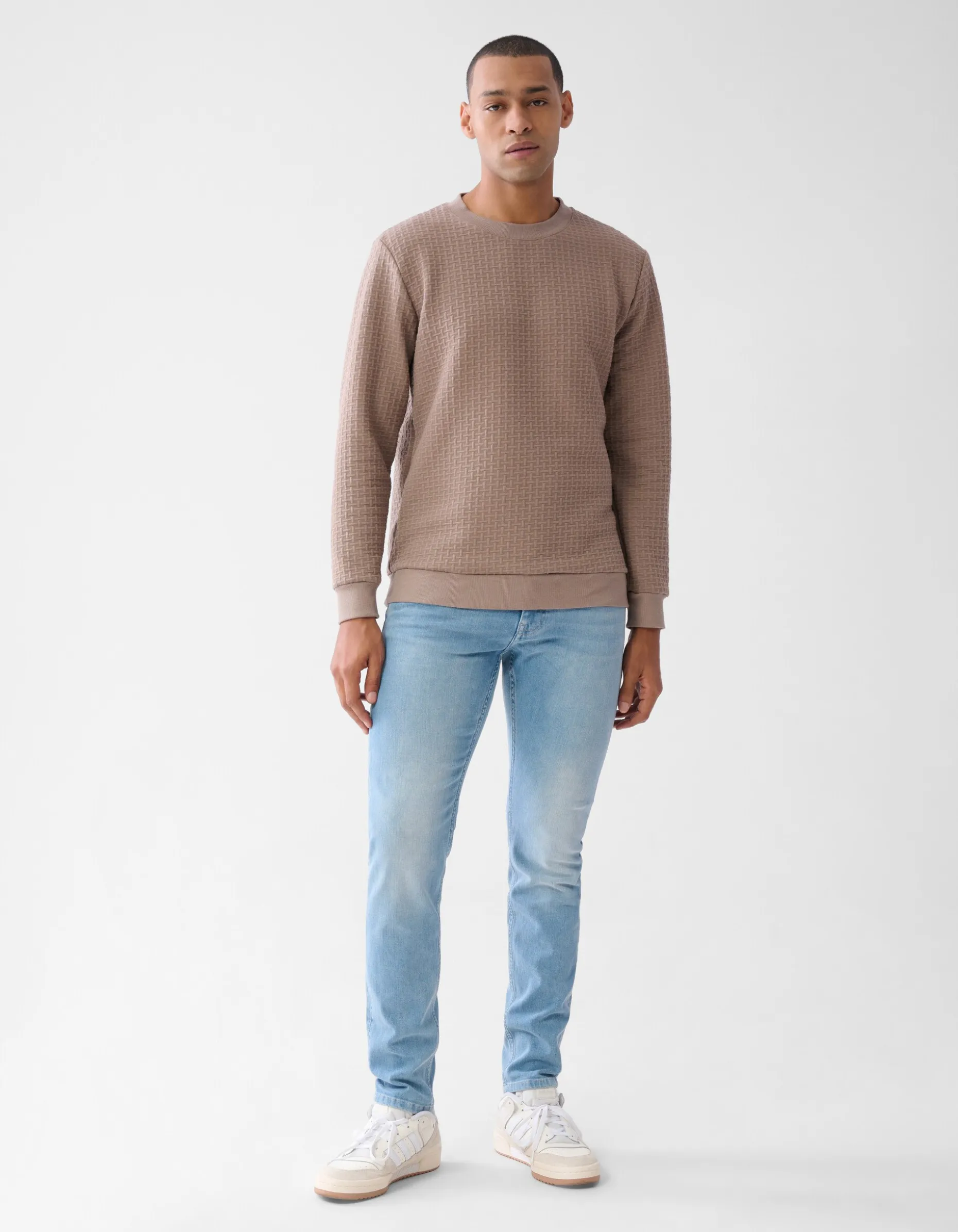 Structuur Sweater Lichtbruin