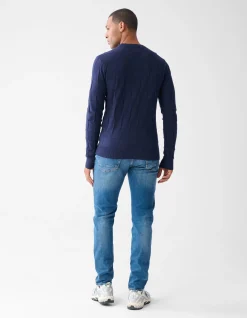 Structuur Trui Donkerblauw
