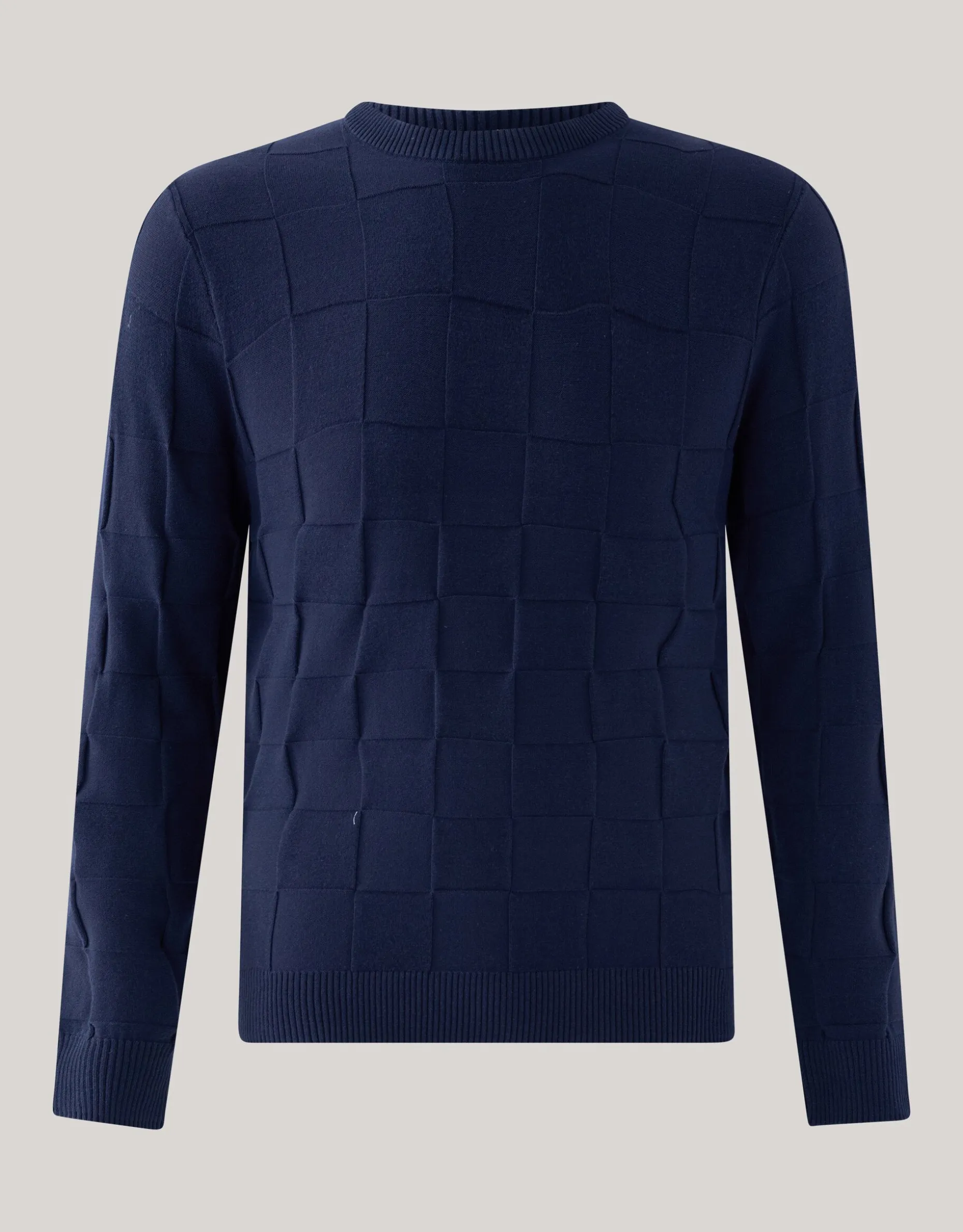 Structuur Trui Donkerblauw