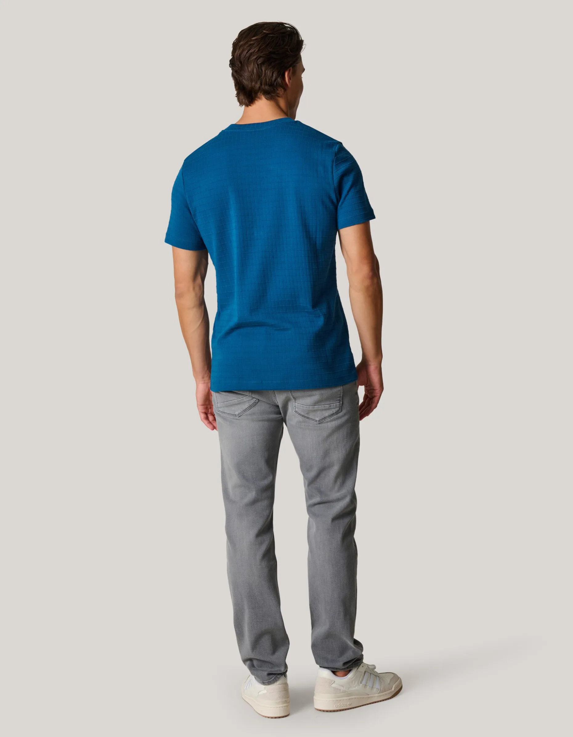 Structuur T-shirt Donkerblauw