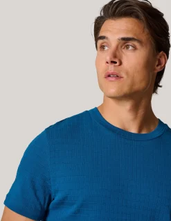 Structuur T-shirt Donkerblauw