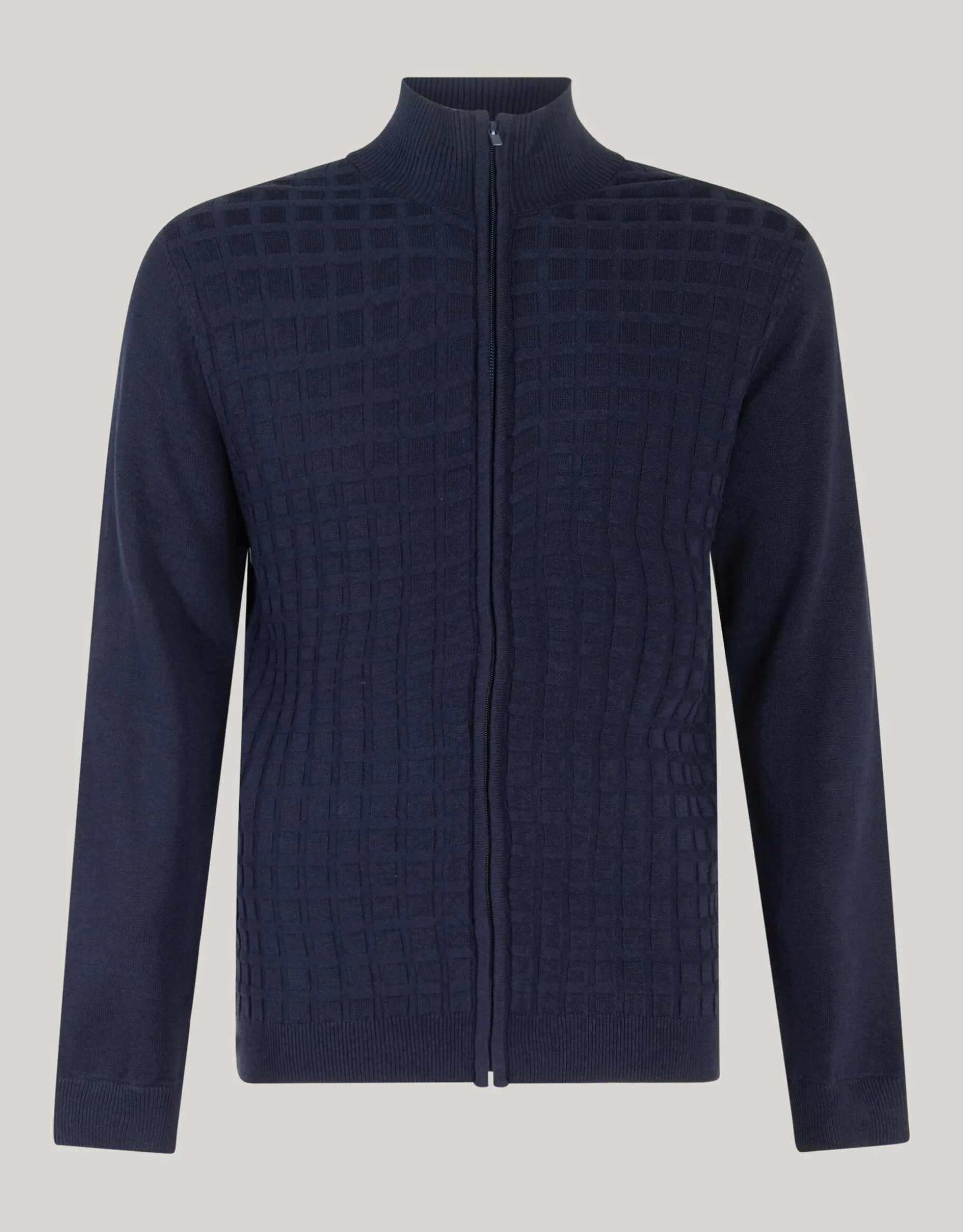 Structuur Zip Vest Donkerblauw