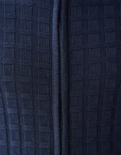 Structuur Zip Vest Donkerblauw