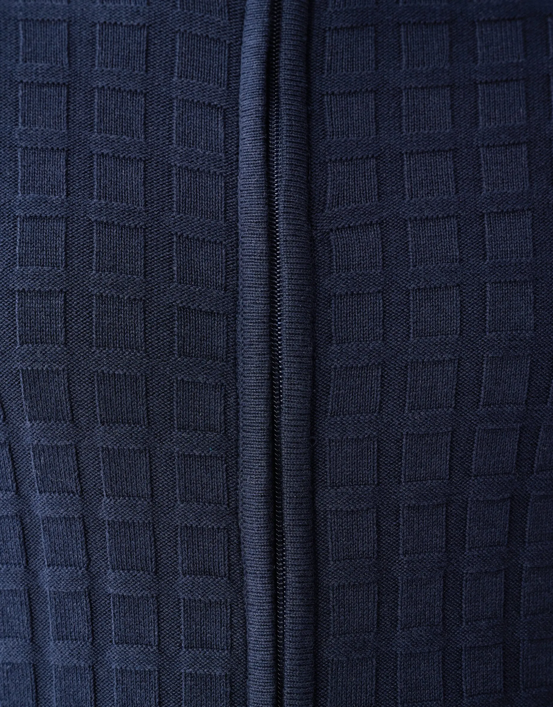 Structuur Zip Vest Donkerblauw