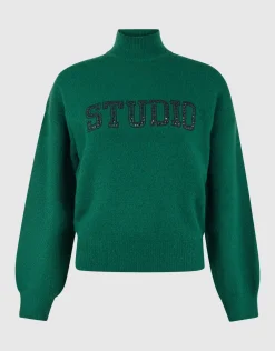Studio Strass Trui Donkergroen