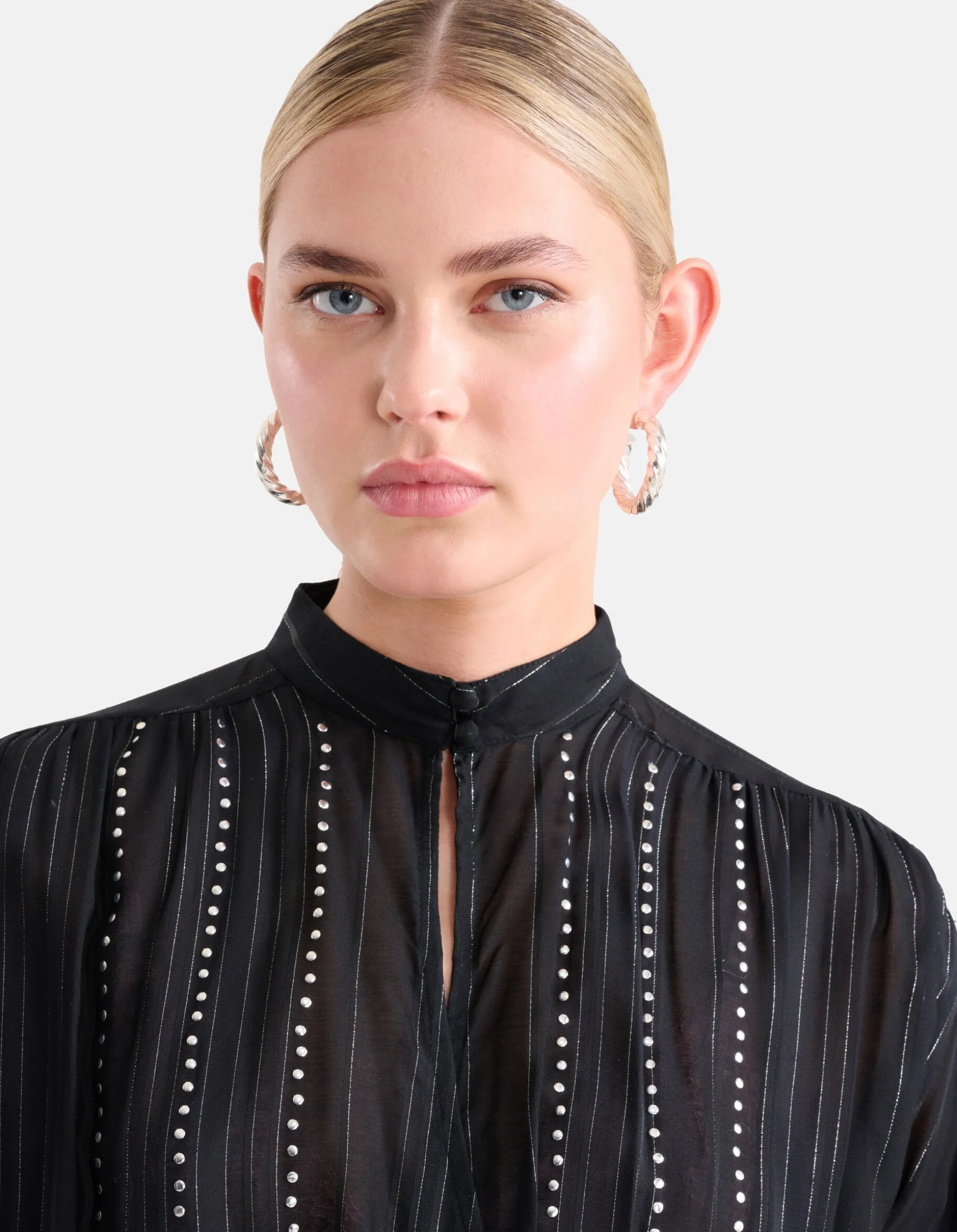 Studs Lurex Jurk Zwart