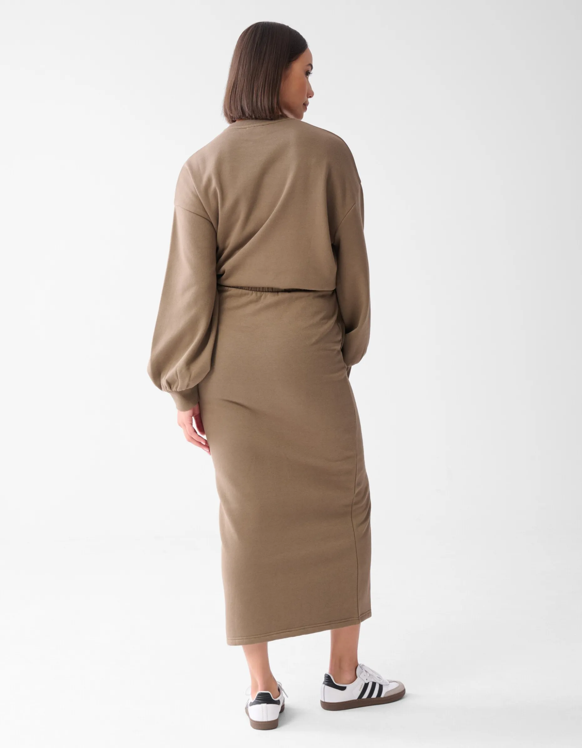 Sweat Maxi Rok Bruin