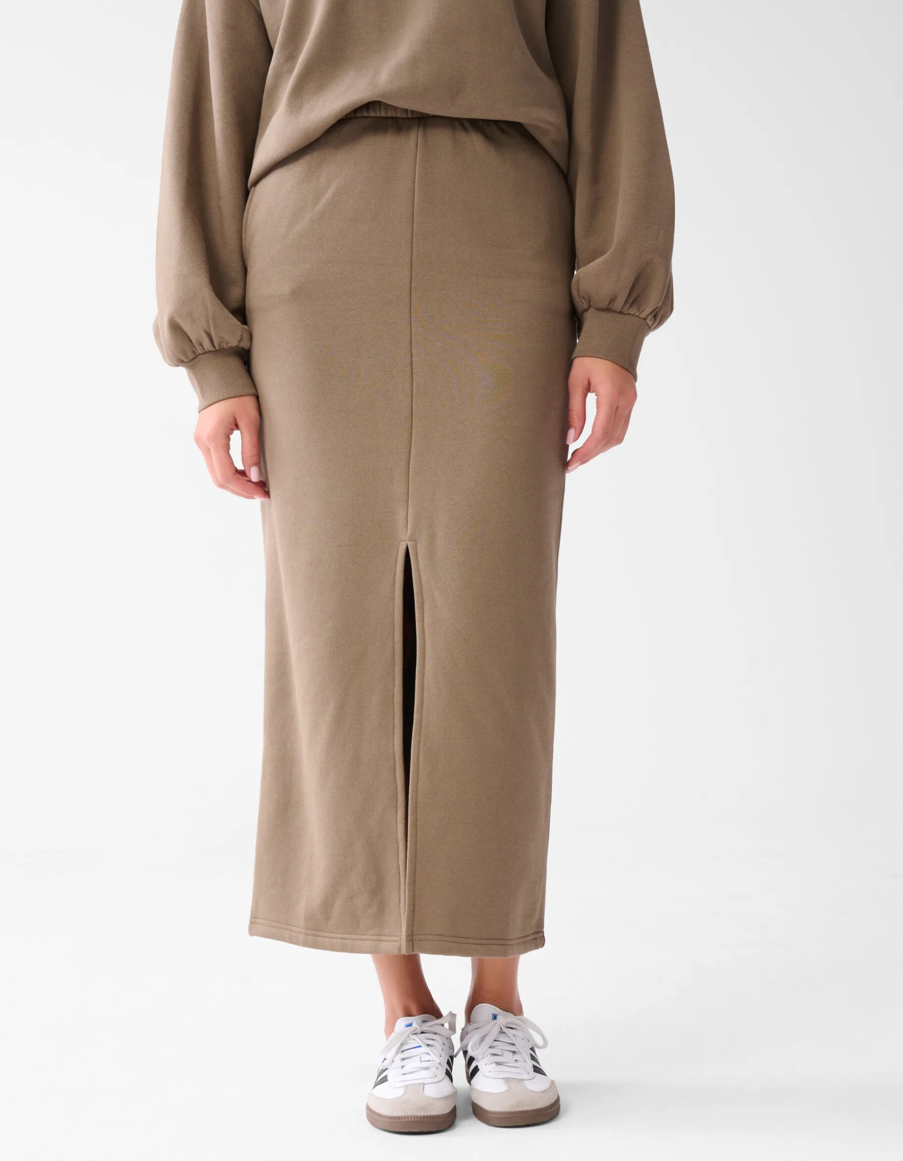 Sweat Maxi Rok Bruin