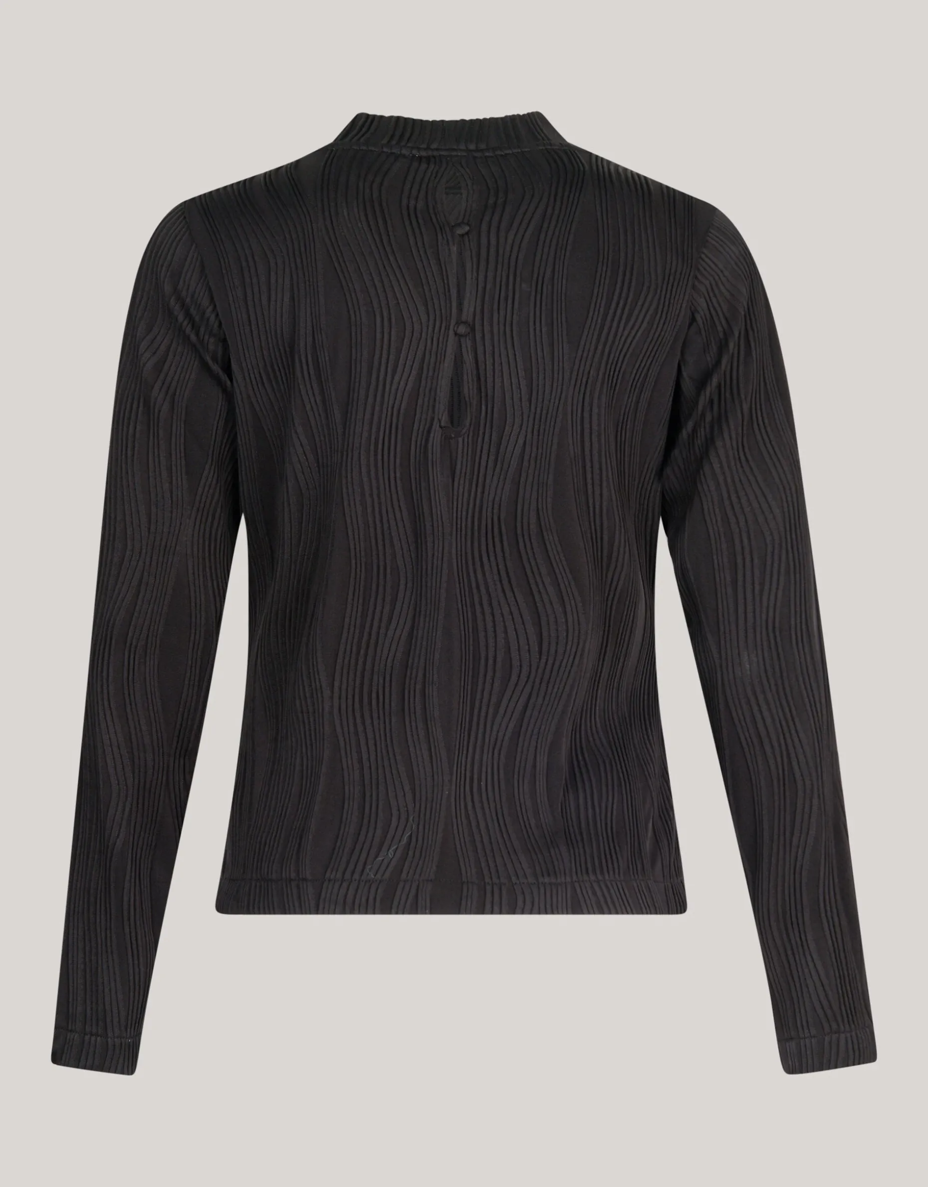 Swirl Crinkle Top Zwart