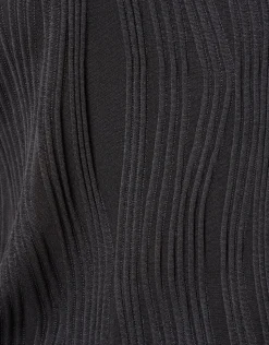 Swirl Crinkle Top Zwart