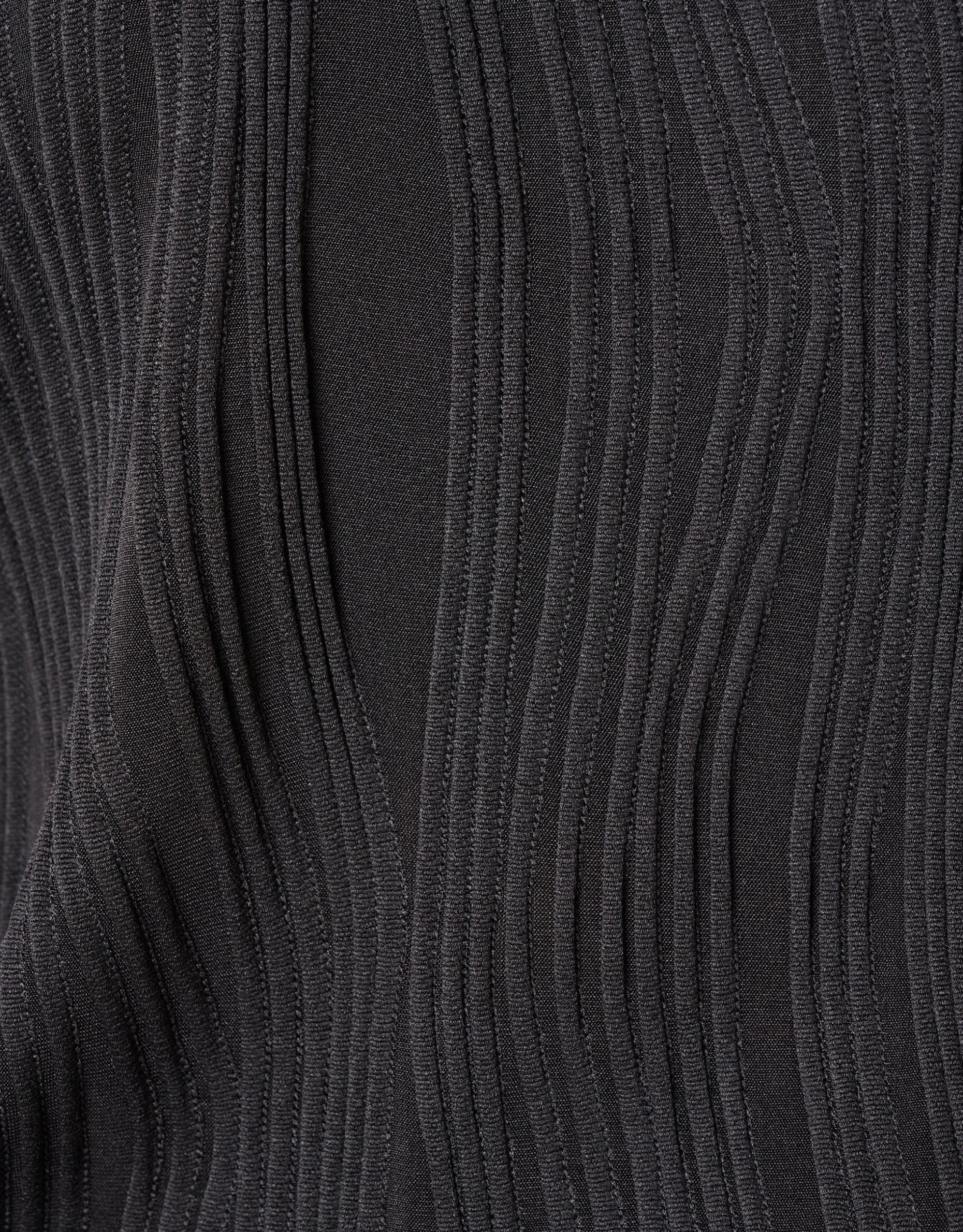 Swirl Crinkle Top Zwart