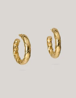Swirl Oval Hoop Oorbellen Goud