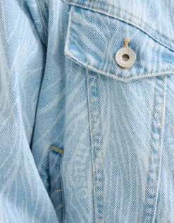 Swirl Print Denim Jack Bleached