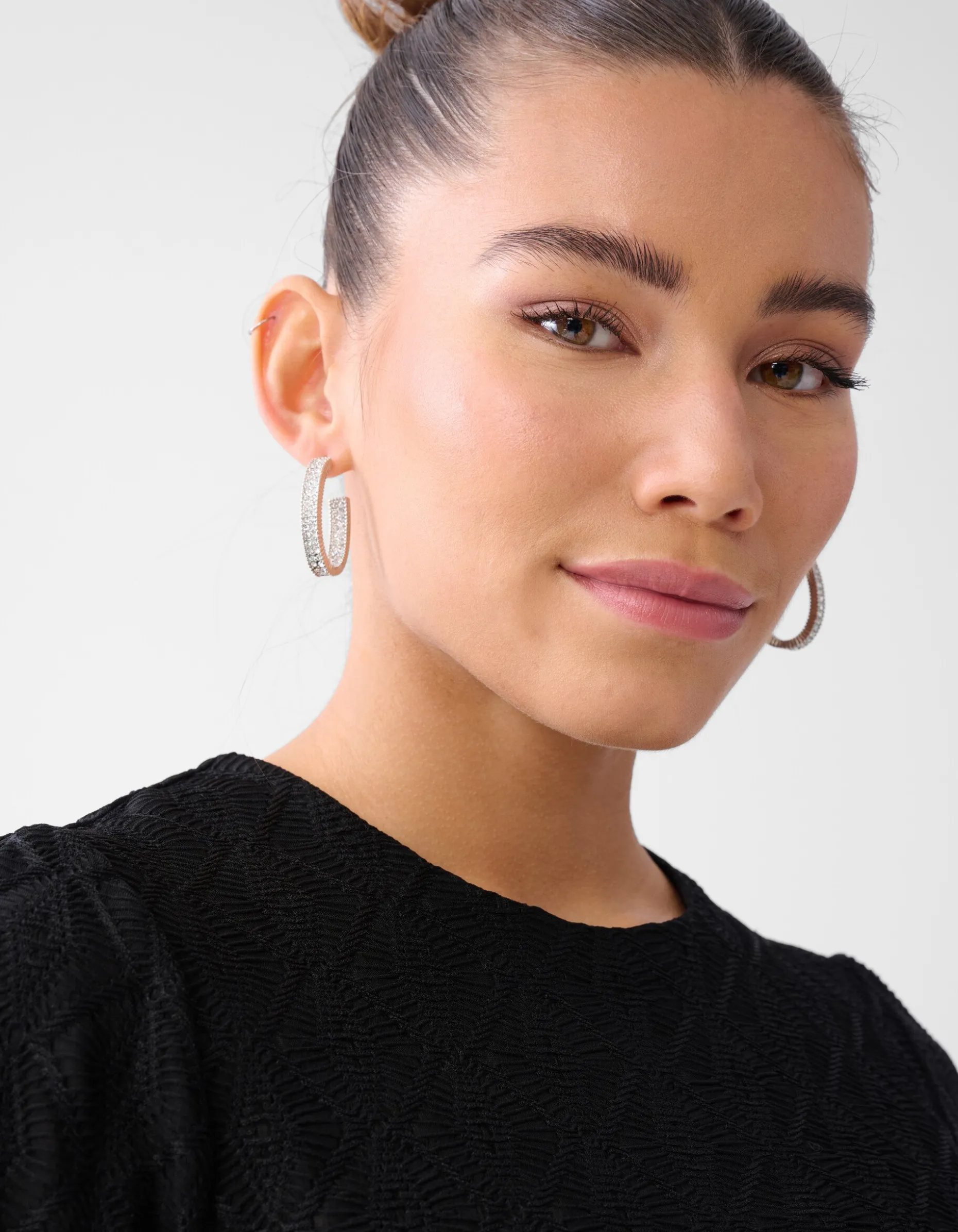 Swirl Structuur Top Zwart