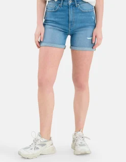 Tapered Denim Short Mediumstone