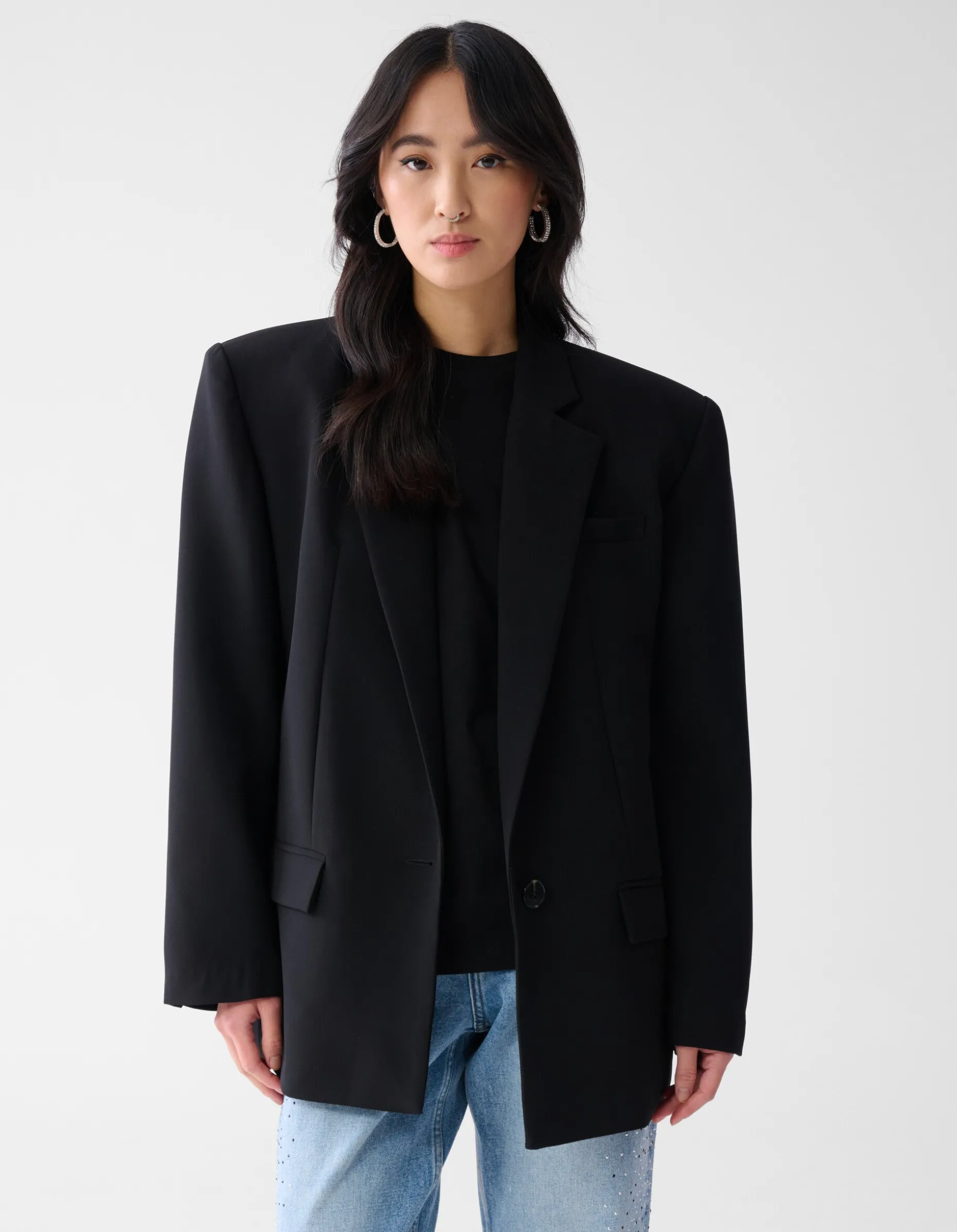 Tapered Fit Blazer Zwart