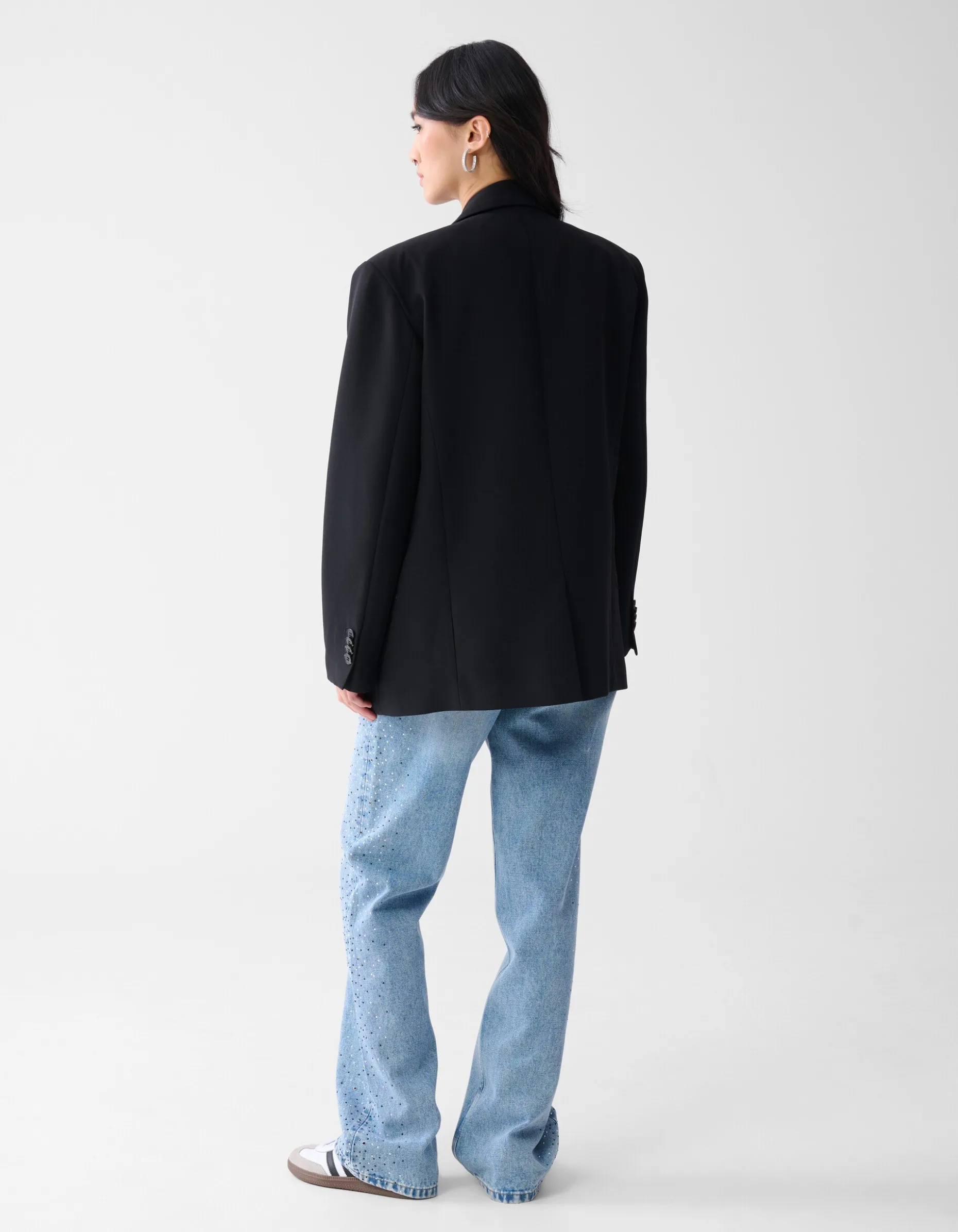 Tapered Fit Blazer Zwart