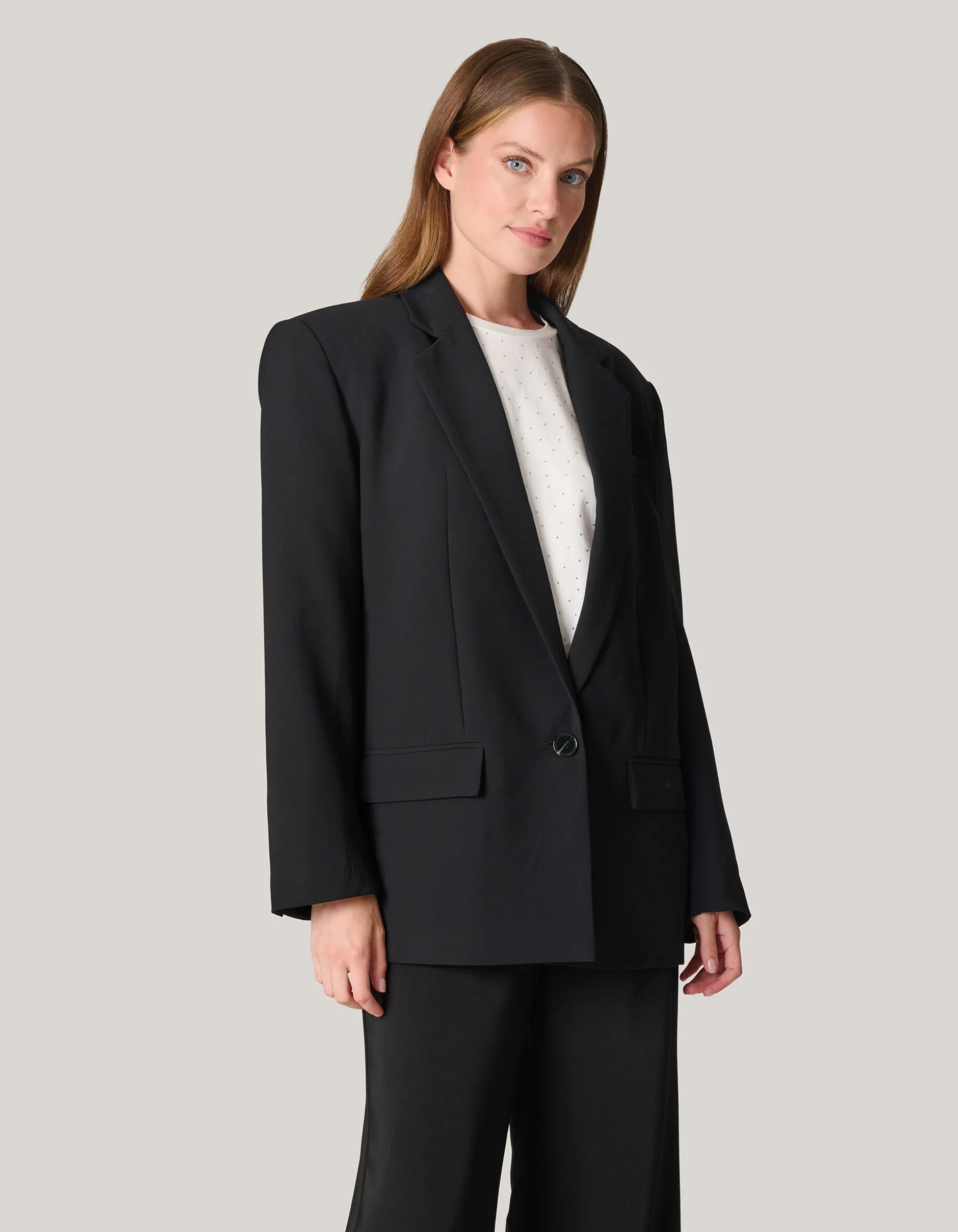 Tapered Fit Blazer Zwart