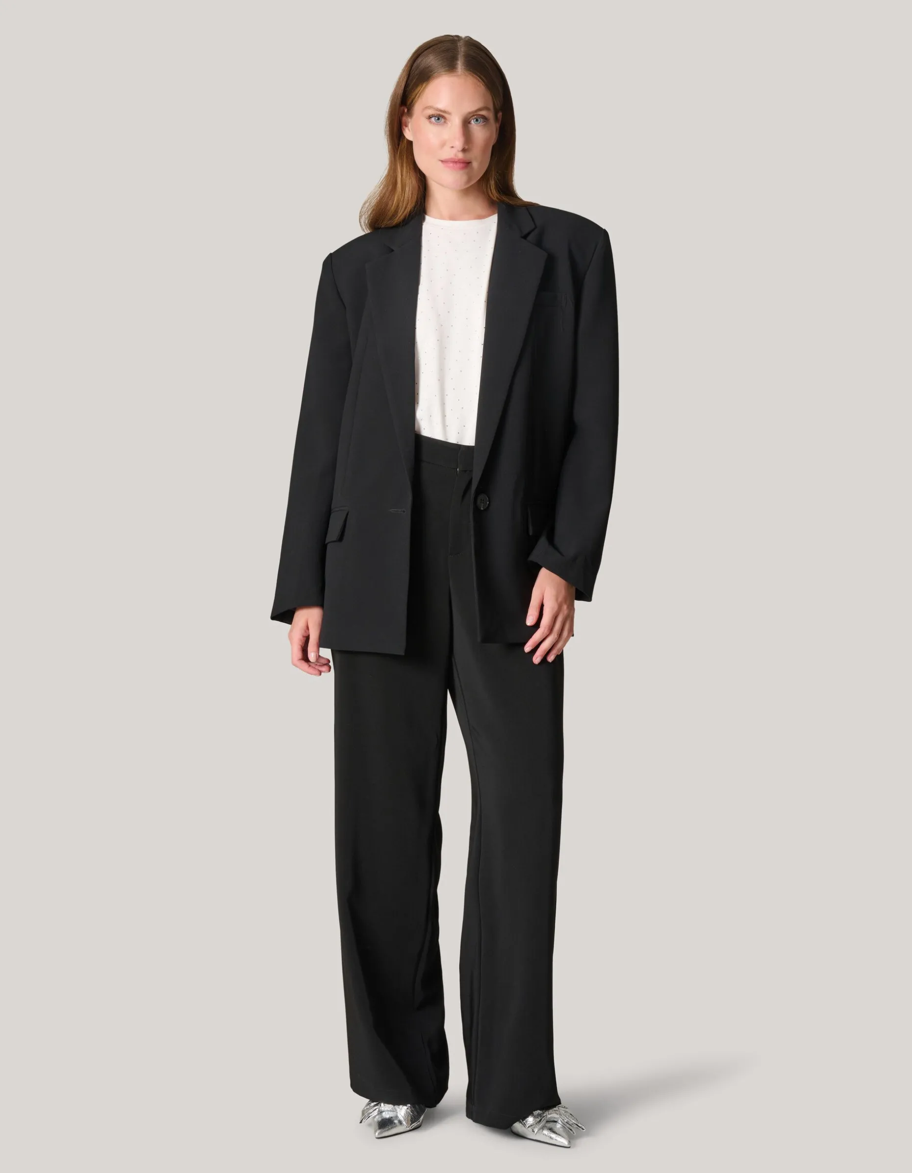 Tapered Fit Blazer Zwart