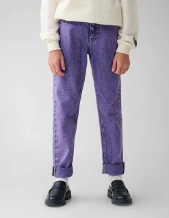 Tapered Fit Jeans Washed Paars