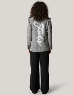 Tekst Blazer Grijs