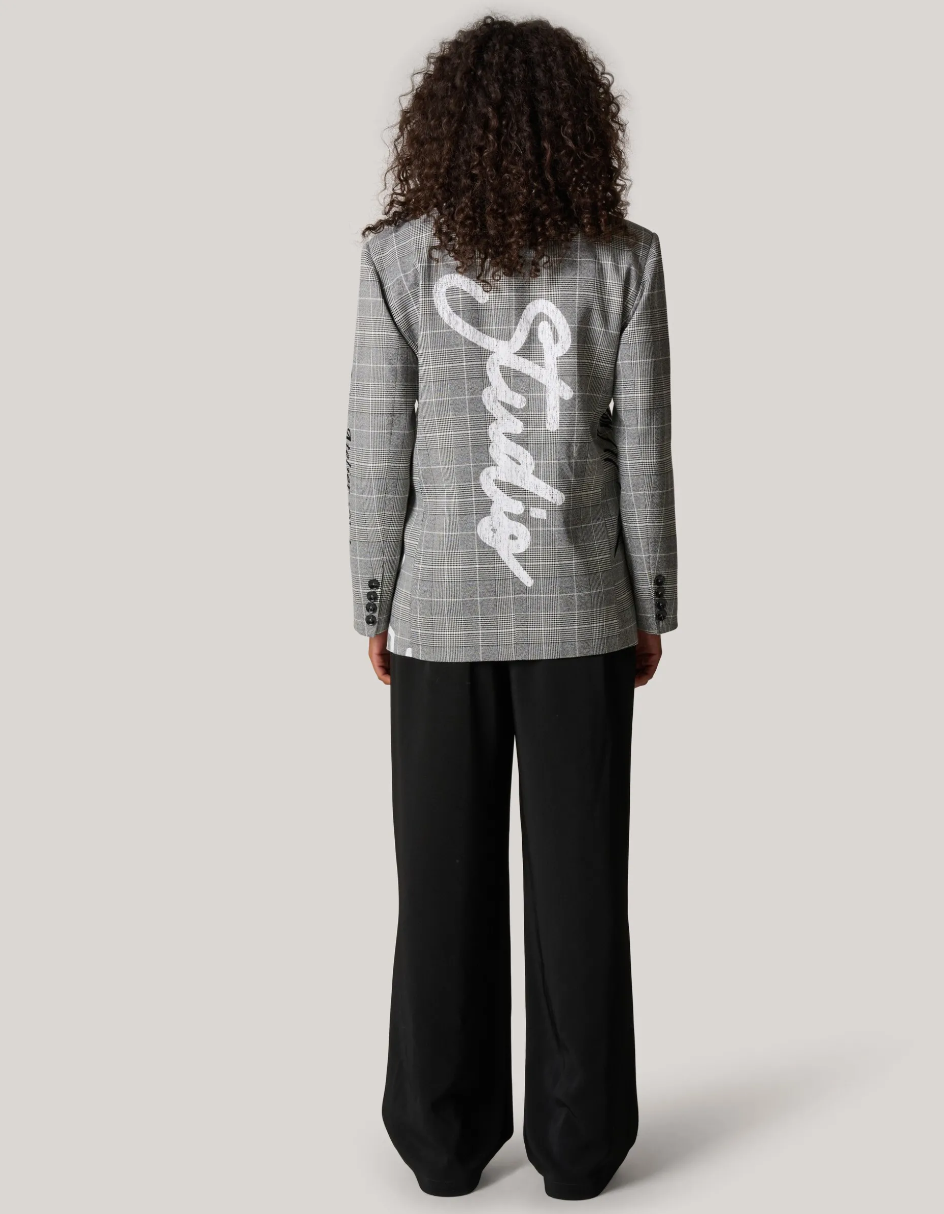 Tekst Blazer Grijs