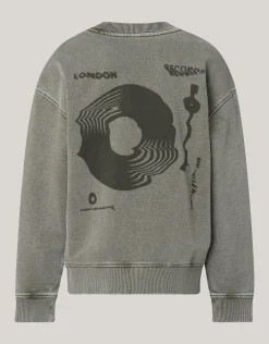Tekstprint Sweater Donkergrijs