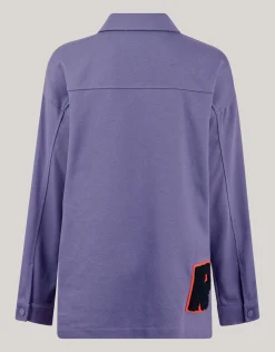 Towelling Patch Overshirt Paars