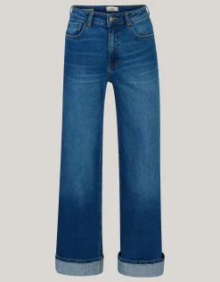 Turn Up Wide Leg Fit Jeans Mediumstone By Mieke
