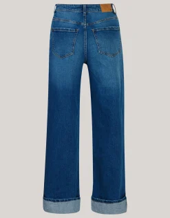 Turn Up Wide Leg Fit Jeans Mediumstone By Mieke