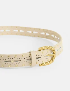 Twisted Buckle Riem Beige