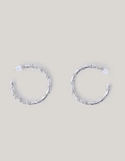 Twisted Hoop Oorbellen Zilver