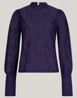 Two Tone Kanten Top Donkerpaars