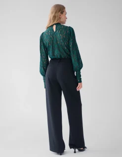 Two Tone Kanten Top Donkergroen